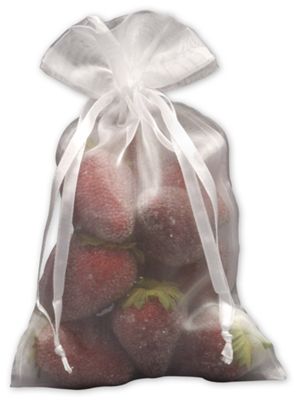 White Organdy Bags,  5 1/2 x 9' - Gifts Baskets Wholesale Supplies Shop