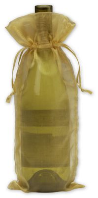 Gold Organdy Bags,  6 x 13' - Gifts Baskets Wholesale Supplies Shop
