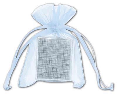 Light Blue Organdy Bags, 3 x 4' - Gifts Baskets Wholesale Supplies Shop