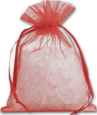 Red Organdy Bags, 4 x 5 1/2' - Gifts Baskets Wholesale Supplies Shop