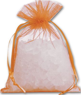 Orange Organdy Bags, 4 x 5 1/2' - Gifts Baskets Wholesale Supplies Shop