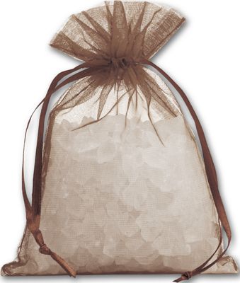 Brown Organdy Bags, 4 x 5 1/2' - Gifts Baskets Wholesale Supplies Shop