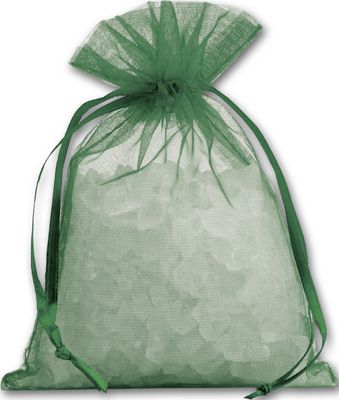 Green Organdy Bags, 4 x 5 1/2' - Gifts Baskets Wholesale Supplies Shop