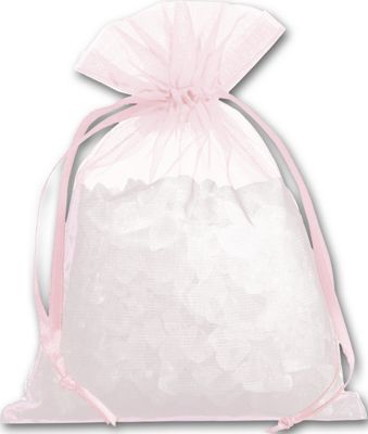 Light Pink Organdy Bags, 4 x 5 1/2' - Gifts Baskets Wholesale Supplies Shop