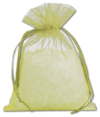 Apple Green Organdy Bags, 4 x 5 1/2' - Gifts Baskets Wholesale Supplies Shop