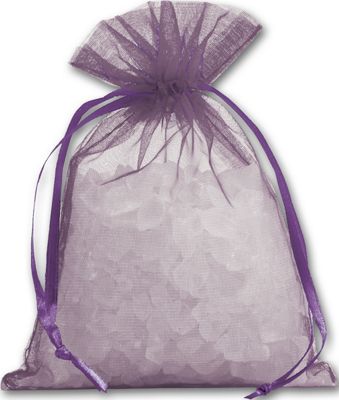 Plum Organdy Bags, 4 x 5 1/2' - Gifts Baskets Wholesale Supplies Shop