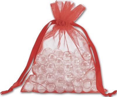 Red Organdy Bags, 5 x 6 1/2' - Gifts Baskets Wholesale Supplies Shop