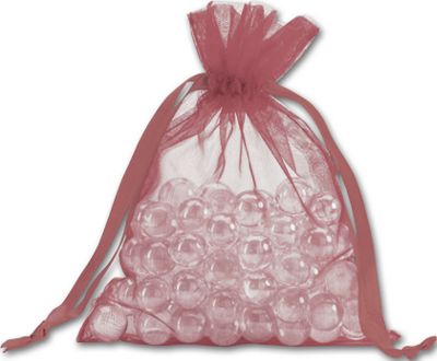 Burgundy Organdy Bags, 5 x 6 1/2' - Gifts Baskets Wholesale Supplies Shop