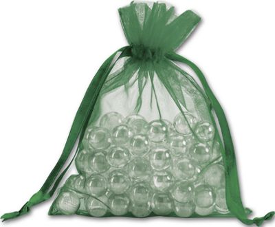 Green Organdy Bags, 5 x 6 1/2' - Gifts Baskets Wholesale Supplies Shop