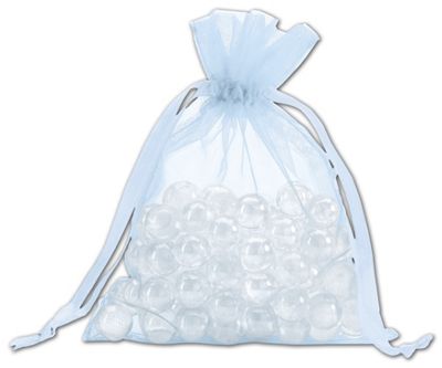 Light Blue Organdy Bags, 5 x 6 1/2' - Gifts Baskets Wholesale Supplies Shop