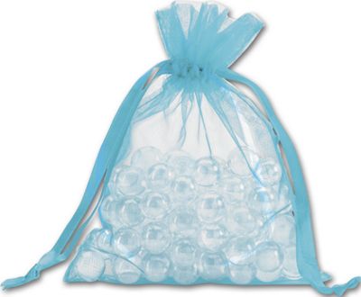 Teal Organdy Bags, 5 x 6 1/2' - Gifts Baskets Wholesale Supplies Shop