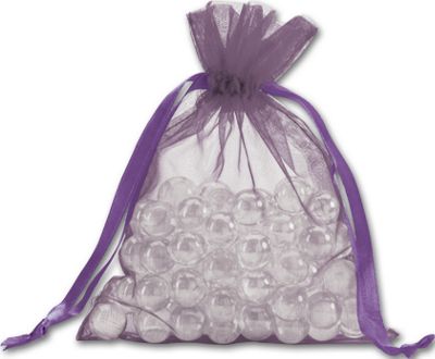 Plum Organdy Bags, 5 x 6 1/2' - Gifts Baskets Wholesale Supplies Shop
