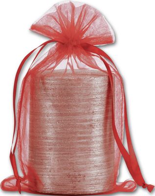 Red Organdy Bags, 5 1/2 x 9' - Gifts Baskets Wholesale Supplies Shop