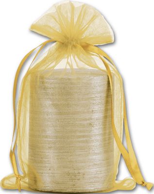 Gold Organdy Bags, 5 1/2 x 9' - Gifts Baskets Wholesale Supplies Shop