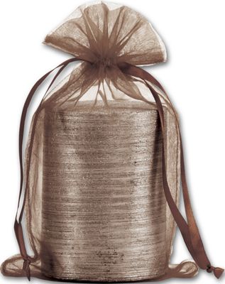 Brown Organdy Bags, 5 1/2 x 9' - Gifts Baskets Wholesale Supplies Shop