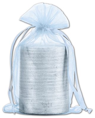 Light Blue Organdy Bags, 5 1/2 x 9' - Gifts Baskets Wholesale Supplies Shop