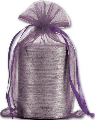 Plum Organdy Bags, 5 1/2 x 9' - Gifts Baskets Wholesale Supplies Shop