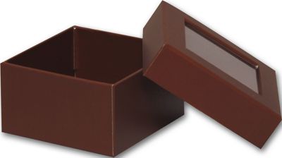 Chocolate Rigid Gourmet Window Boxes, Small - Gifts Baskets Wholesale Supplies Shop