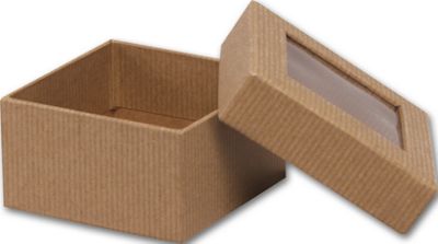 Kraft Rigid Gourmet Window Boxes, Small - Gifts Baskets Wholesale Supplies Shop