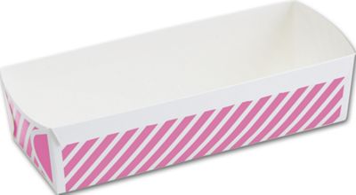 Pink Stripes Loaf Baking Pans, 6 9/10 x 2 3/5 x 1 4/5' - Gifts Baskets Wholesale Supplies Shop