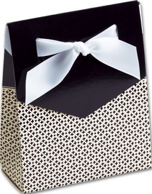 Black & White Tent Favor Boxes, 3 x 1 3/8 x 3 3/4' - Gifts Baskets Wholesale Supplies Shop