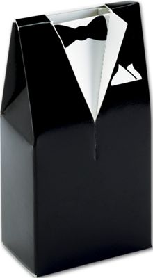 Black & White Tuxedo Favor Boxes, 2 x 1 1/4 x 4' - Gifts Baskets Wholesale Supplies Shop