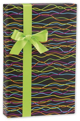 Bright Waves Gift Wrap, 24' x 417' - Gifts Baskets Wholesale Supplies Shop