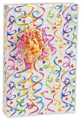 Party Streamers Gift Wrap, 24' x 417' - Gifts Baskets Wholesale Supplies Shop