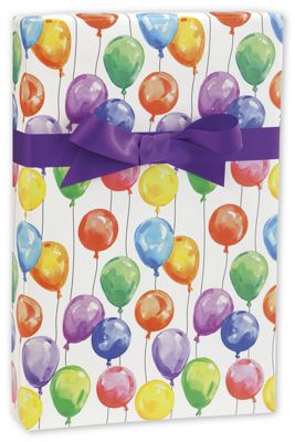 Balloons Gift Wrap, 24' x 417' - Gifts Baskets Wholesale Supplies Shop