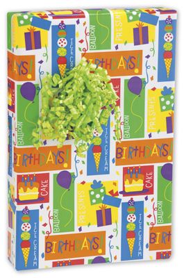 My Birthday Gift Wrap, 24' x 417' - Gifts Baskets Wholesale Supplies Shop