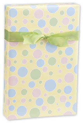 Baby Dots Gift Wrap, 24' x 417' - Gifts Baskets Wholesale Supplies Shop