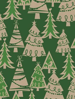 Holiday Forest/Kraft Gift Wrap, 24' x 100' - Gifts Baskets Wholesale Supplies Shop
