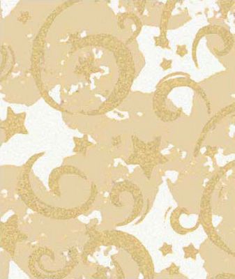 Gold Stars & Swirls Gift Wrap, 24' x 100' - Gifts Baskets Wholesale Supplies Shop