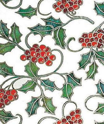 Elegant Holly Gift Wrap, 24' x 100' - Gifts Baskets Wholesale Supplies Shop