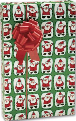 Fun Santa Gift Wrap, 24' x 100' - Gifts Baskets Wholesale Supplies Shop