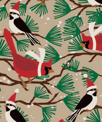 Snowbirds/Kraft Gift Wrap, 24' x 417' - Gifts Baskets Wholesale Supplies Shop