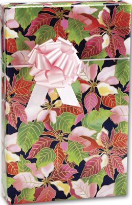 Pastel Poinsettia Gift Wrap, 24' x 100' - Gifts Baskets Wholesale Supplies Shop