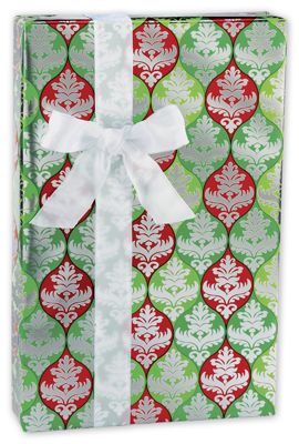 Holiday Metallized Gift Wrap, 24' x 100' - Gifts Baskets Wholesale Supplies Shop
