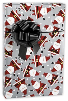 Dancing Santa Gift Wrap, 30' x 208' - Gifts Baskets Wholesale Supplies Shop