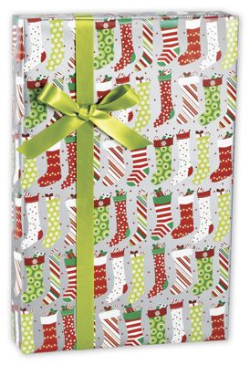 Stocking Candy Gift Wrap, 30' x 416' - Gifts Baskets Wholesale Supplies Shop