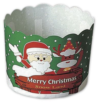 Santa Baking Cups, 2 1/3 x 2' - Gifts Baskets Wholesale Supplies Shop