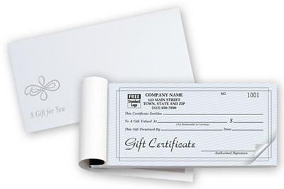 Contemporary Gift Certificates, Booked, Carbonless - Office and Business Supplies Online - Ipayo.com