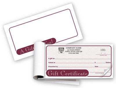 Country Gift Certificates, Booked, Carbonless - Office and Business Supplies Online - Ipayo.com