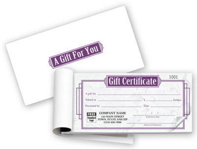 Gift Certificates, Booked, Carbonless, Purple Marble