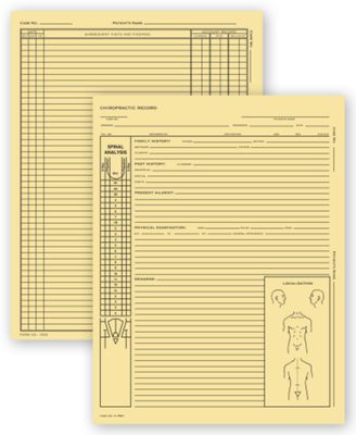 Chiropractic Exam Records, Spinal Diagram, Card File Fold - Office and Business Supplies Online - Ipayo.com