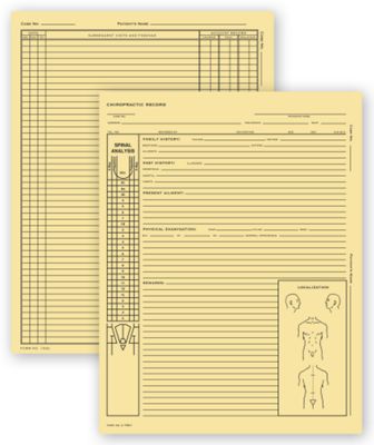 Chiropractic Exam Records, Spinal Diagram, Letter Style