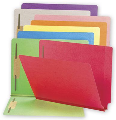 End Tab Folders, Colored, 20pt, 1 1/2  Expansion, 2 Fastener - Office and Business Supplies Online - Ipayo.com