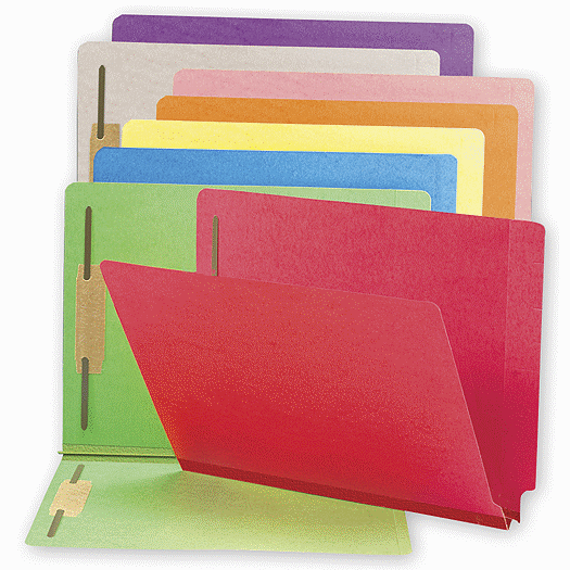 End Tab Folders, Colored, 20pt, 1 1/2  Expansion, 2 Fastener - Office and Business Supplies Online - Ipayo.com