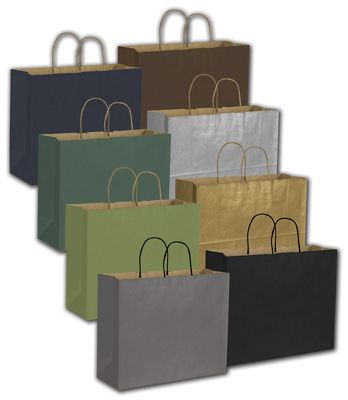 Color-On-Kraft Shoppers, 16 x 6 x 12 1/2