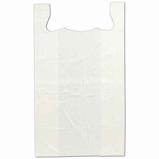 White Unprinted T-Shirt Bags, 18 x 9 x 32